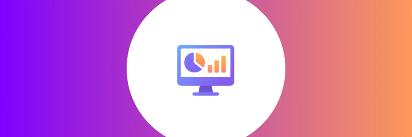 Ícone de monitor exibindo gráfico de pizza e barras, representando análise de dados e insights em tempo real.